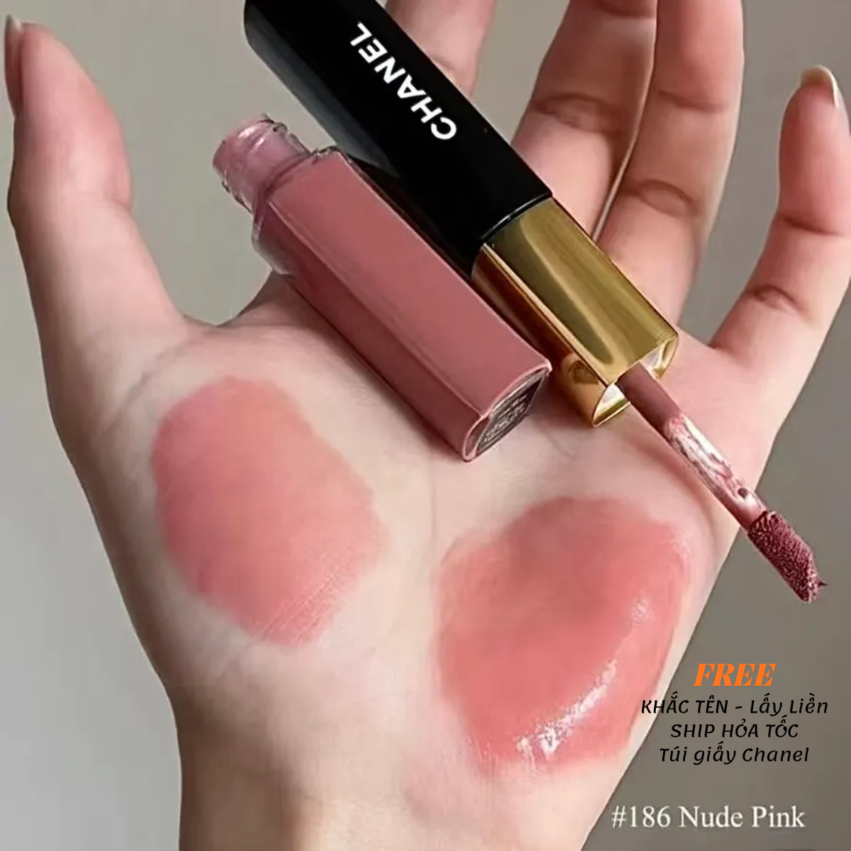  Son Kem Chanel Le Rouge Duo Ultra Tenue 186 Pink Nude – Màu Hồng Nude 