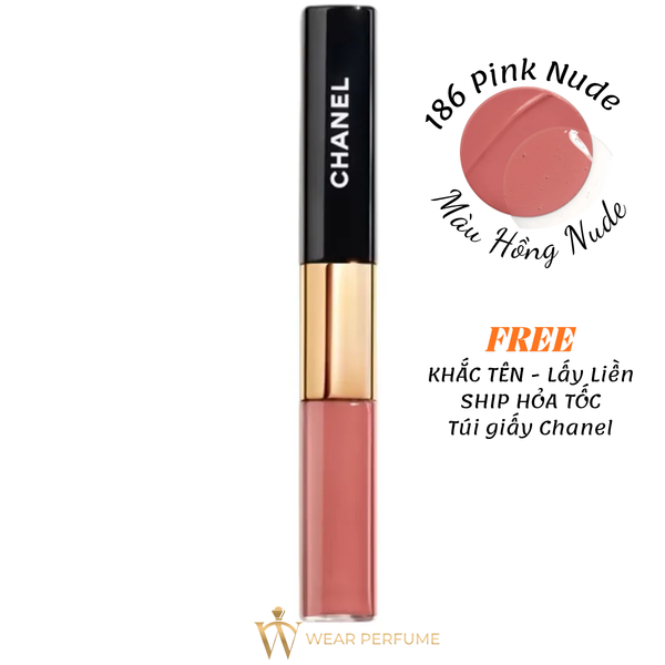  Son Kem Chanel Le Rouge Duo Ultra Tenue 186 Pink Nude – Màu Hồng Nude 