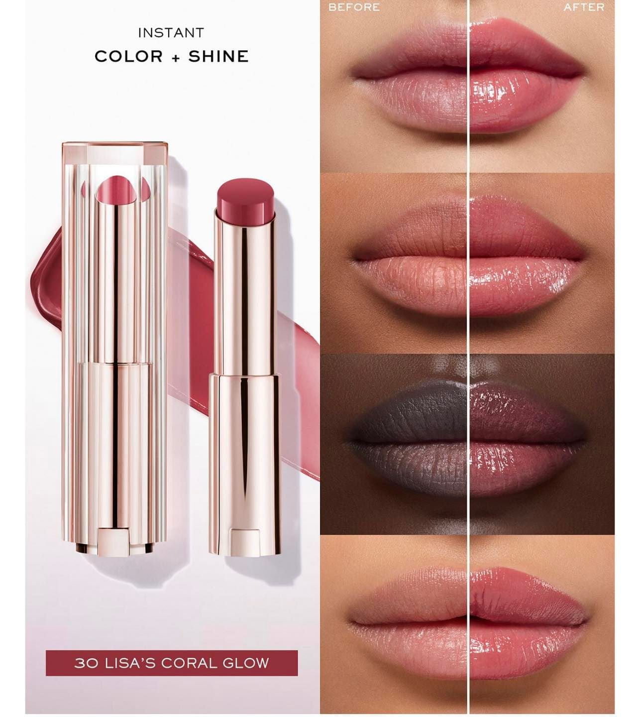  Son Dưỡng Lancome Lip Idôle Squalane Butterglow 30 Lisa's Coral Glow - Hồng San Hô 