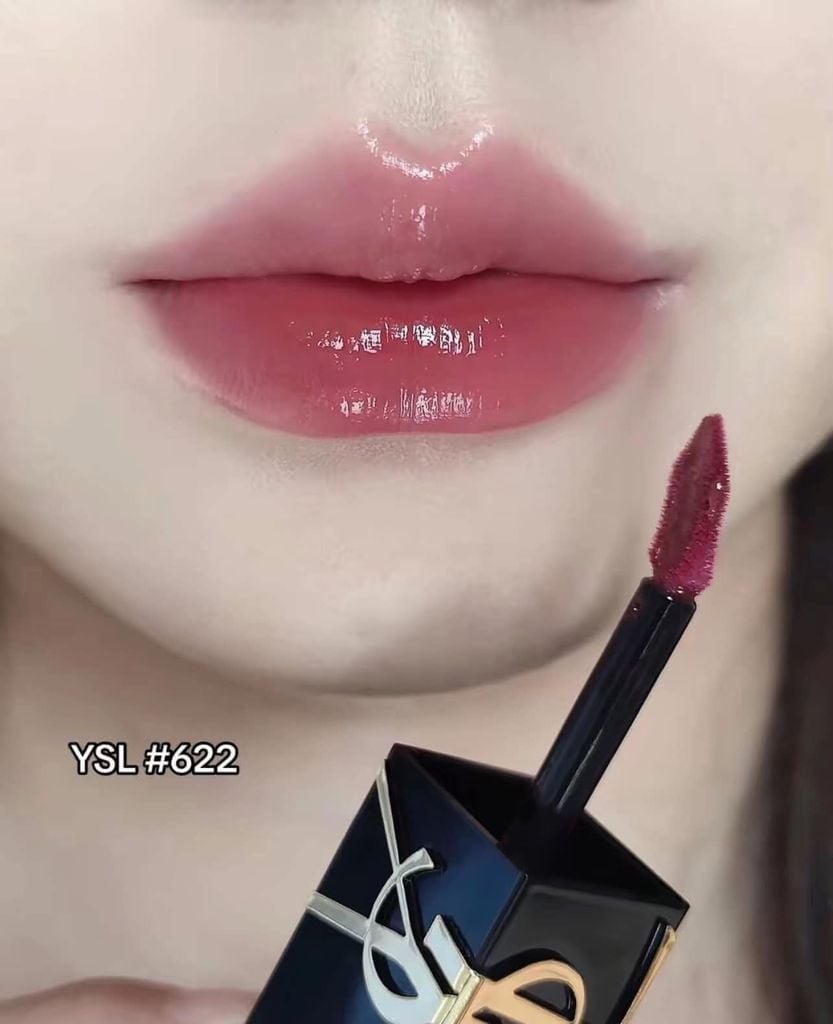  Son YSL The Inks Vinyl Cream 622 Plum Liberation - Màu Hồng Mận 