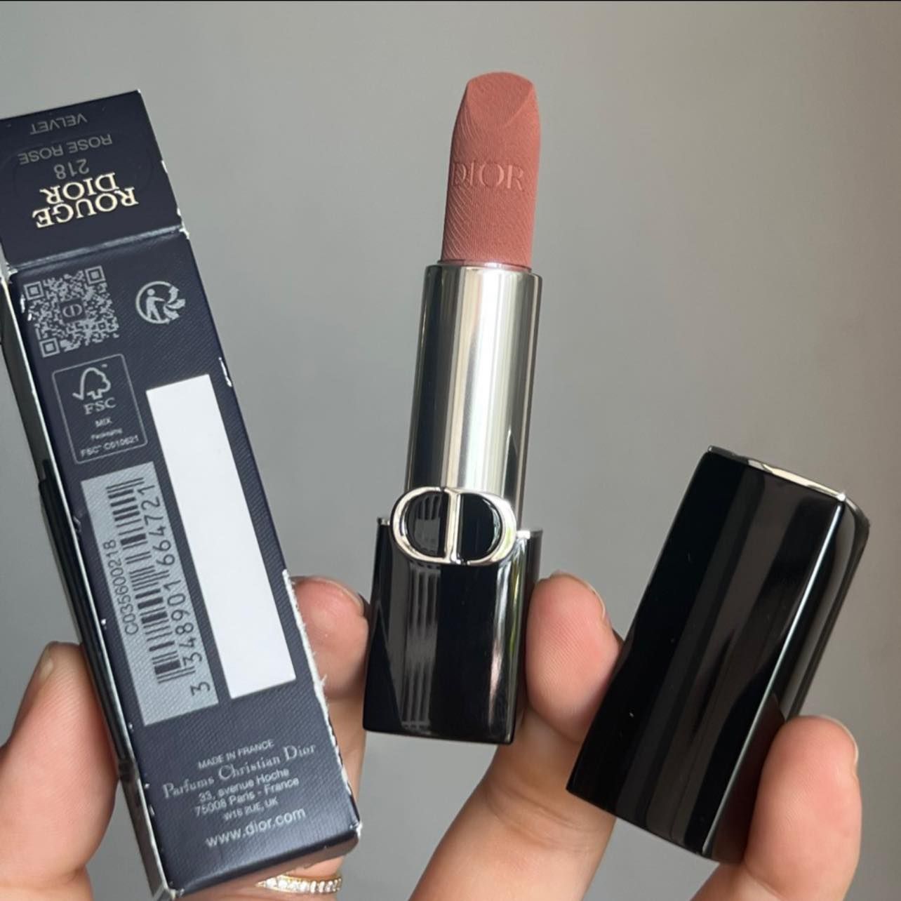  Son Dior Rouge Couture Colour Lipstick Floral Velvet 218 Rose Rose - Màu Hồng Nâu 