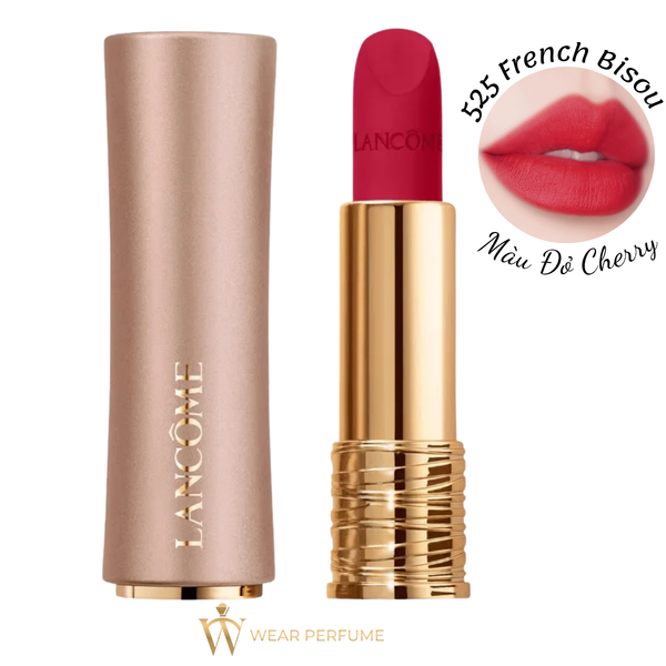  Son Lancome L'Absolu Rouge Intimatte 525 French Bisou - Màu Đỏ Cherry 