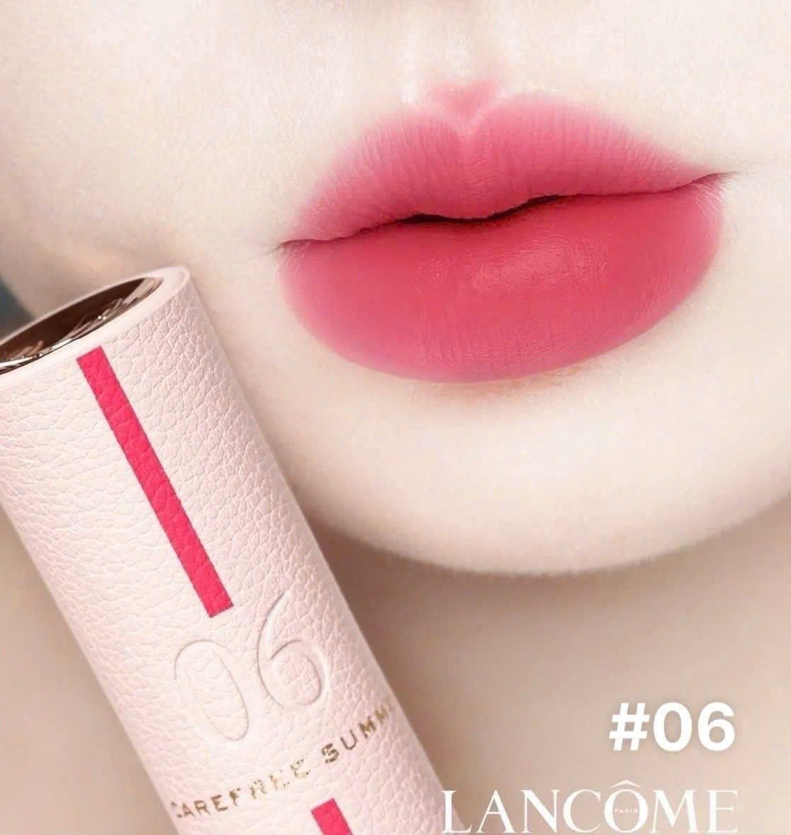  Son Lancome L'Absolu Rouge Drama Matte 06 Carefree Summer - Hồng Sen (Phiên bản Limited 2025) ( Fullbox và Túi hãng) 