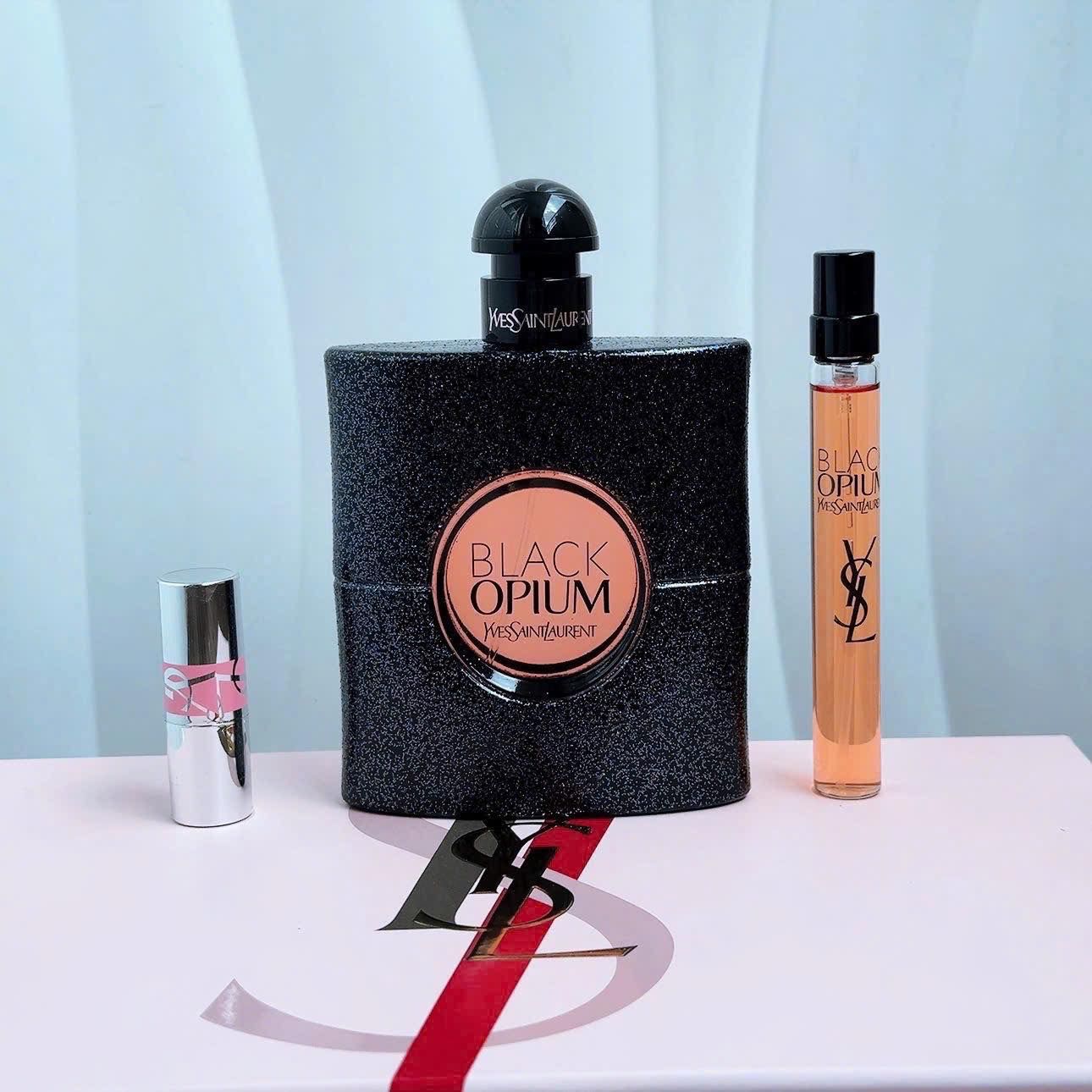  Set Nước Hoa Nữ Yves Saint Laurent YSL Black Opium EDP Set 3 Món (90ml + Mini 10ml + Son) 