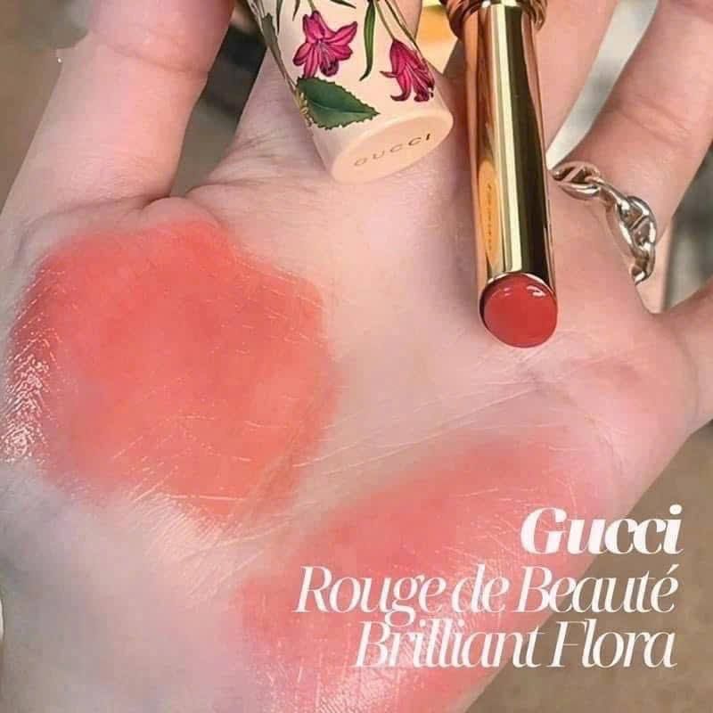  Son Gucci Rouge De Beaute Brillant Flora Limited Edition 208 They Met In Argentina - Màu Hồng Đất Nude 