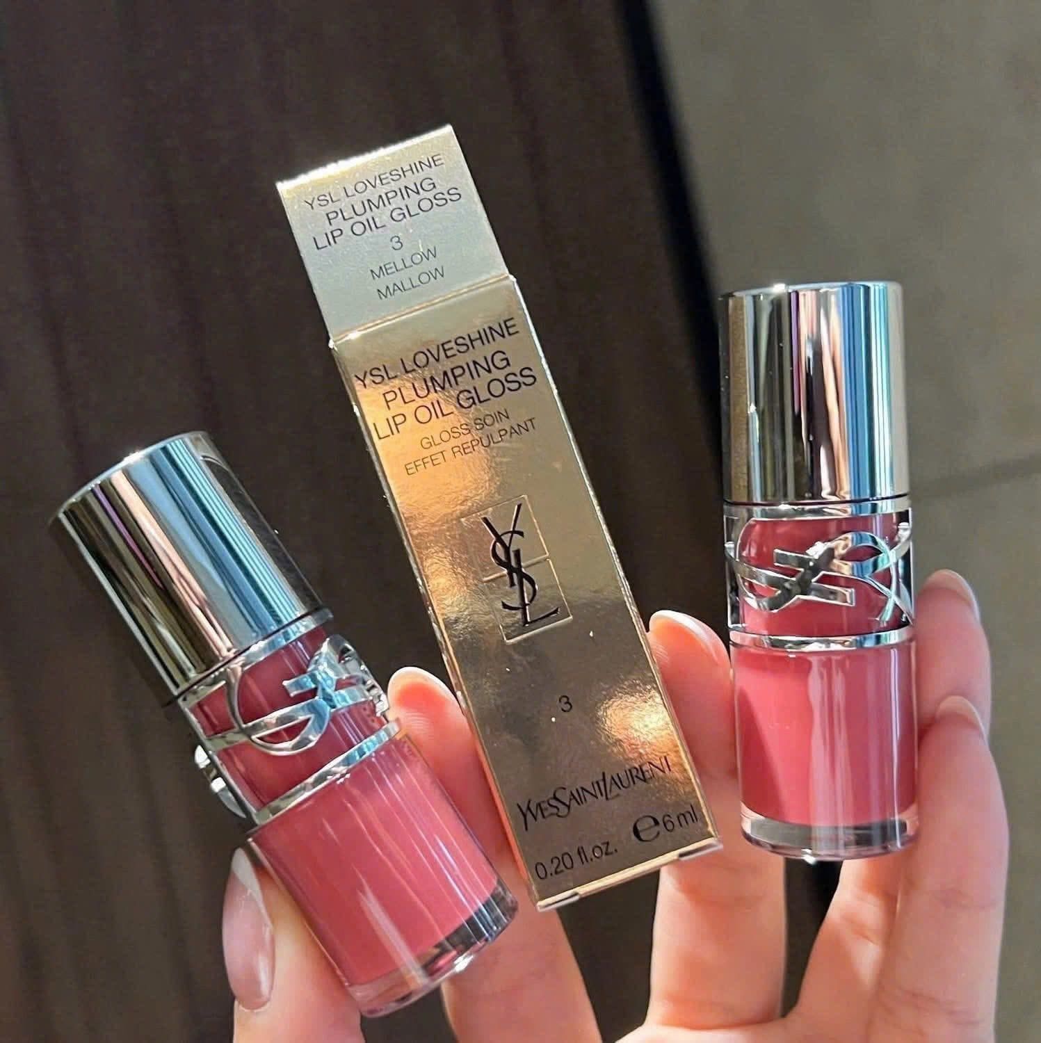  Son YSL Loveshine Plumping Lip Oil Gloss 03 Mellow Mallow - Màu Hồng Cam Đất 