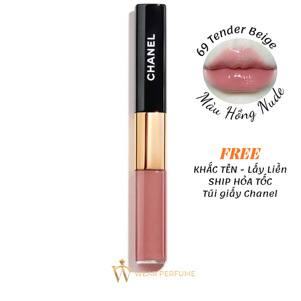  Son Kem Chanel Le Rouge Duo Ultra Tenue Ultrawear Liquid Lip Colour 69 Tender Beige – Màu Hồng Nude 