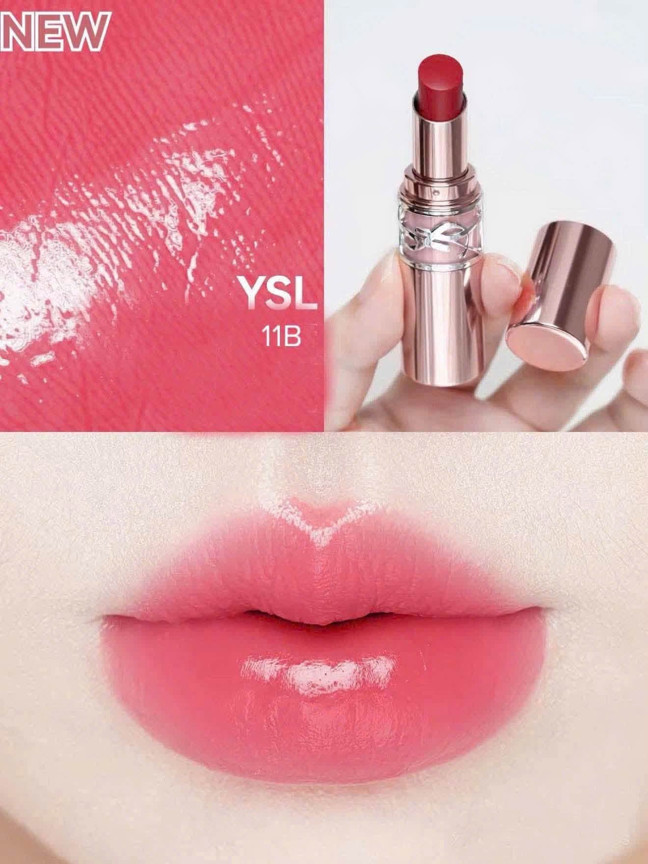  Son Dưỡng YSL Loveshine Candy Glow 11B Berry Lolly – Màu Hồng Dâu - Tặng túi giấy YSL 