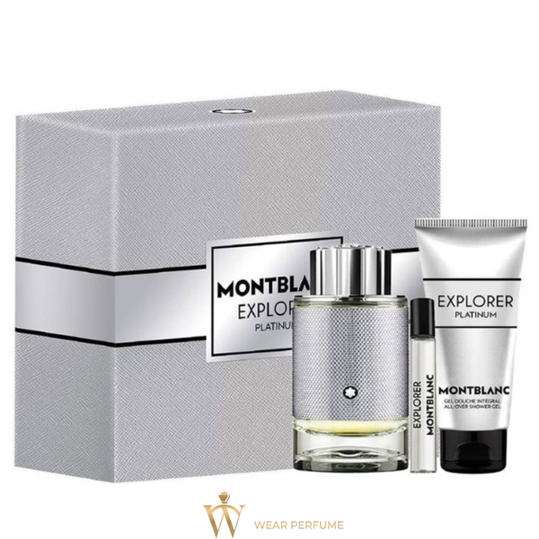  Giftset Montblanc Explorer Platinum 3Pcs 