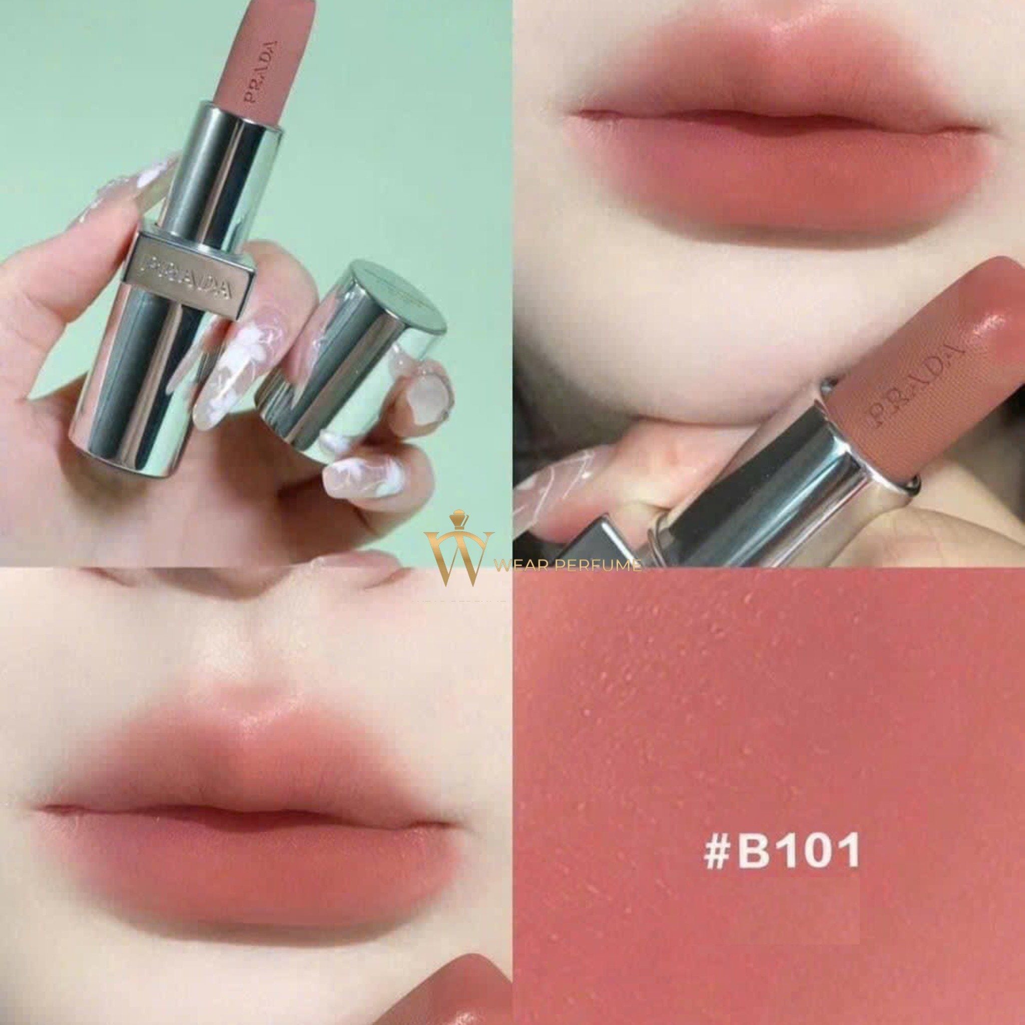  Son Thỏi Prada Monochrome Hyper Matte B101 Tiepolo - Hồng Cam Đất 