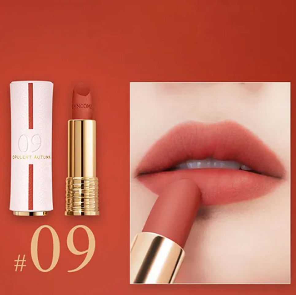  Son Lancôme Absolute Perfect Lipstick Velvet Matte Lucky Limited Edition 09 Opulent Autumn - Màu Cam Đất (Fullbox và Túi Hãng) 