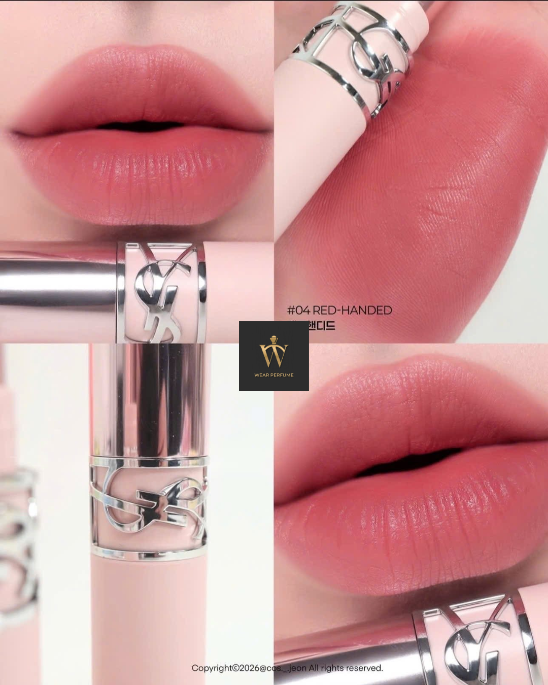  Son Dưỡng Yves Saint Laurent YSL Lovenude Lip Blusher 04 Red-Handed - Màu Đỏ Hồng Đất 