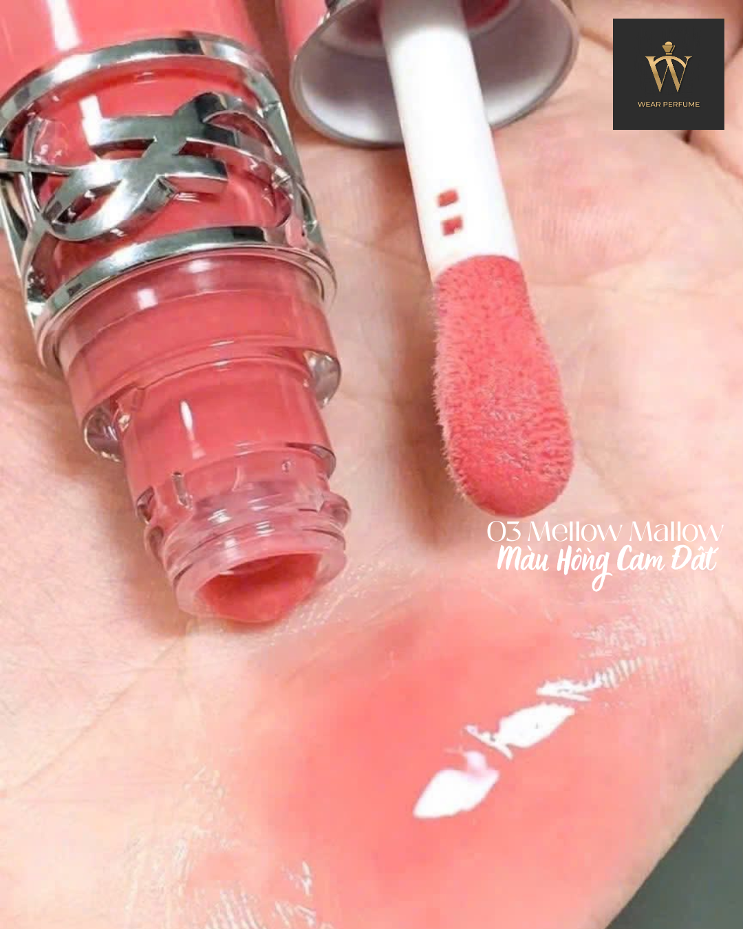  Son YSL Loveshine Plumping Lip Oil Gloss 03 Mellow Mallow - Màu Hồng Cam Đất 