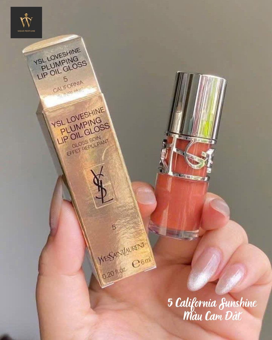  Son YSL Loveshine Plumping Lip Oil Gloss 5 California Sunshine - Màu Cam Đất 