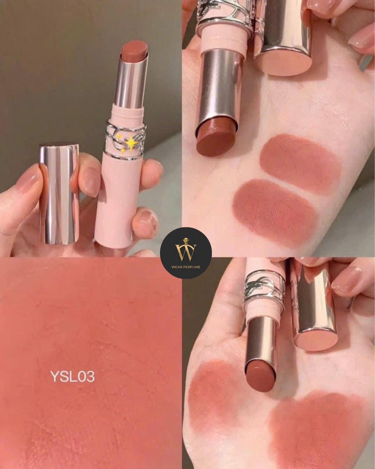  Son Yves Saint YSL Lovenude Lip Blusher 03 Taupe Flirt – Màu Nâu Cam Đất 