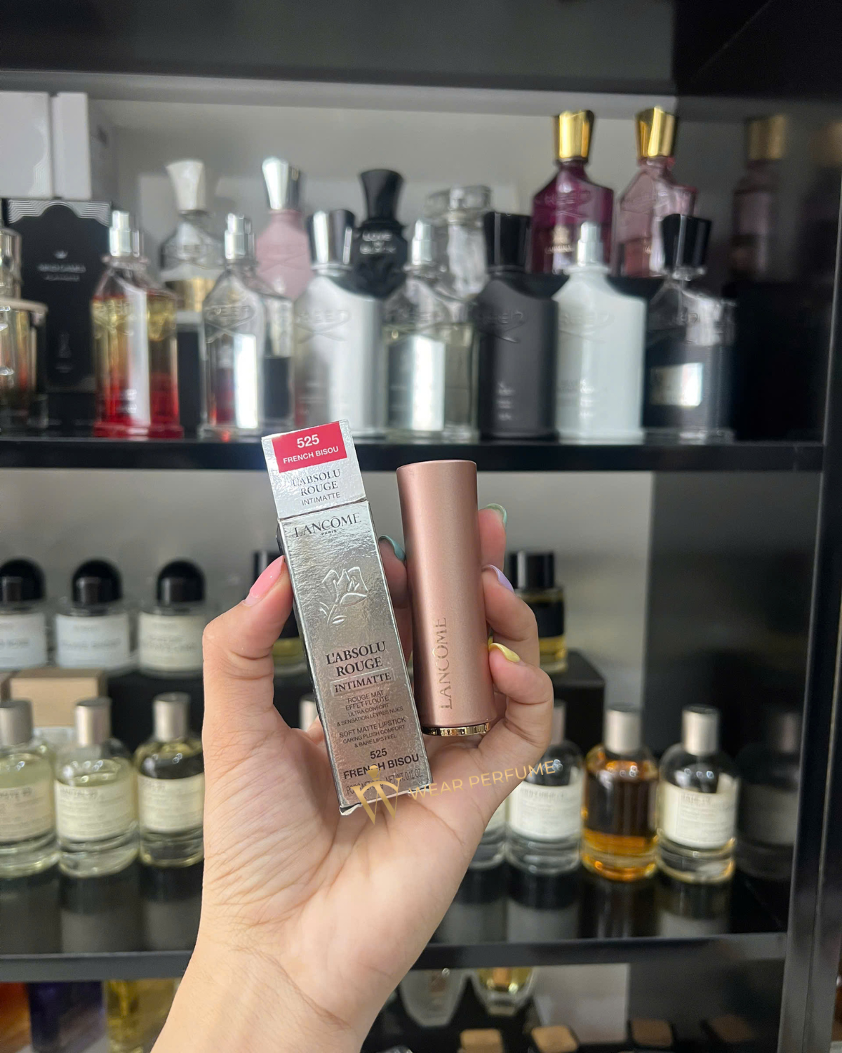  Son Lancome L'Absolu Rouge Intimatte 525 French Bisou - Màu Đỏ Cherry 