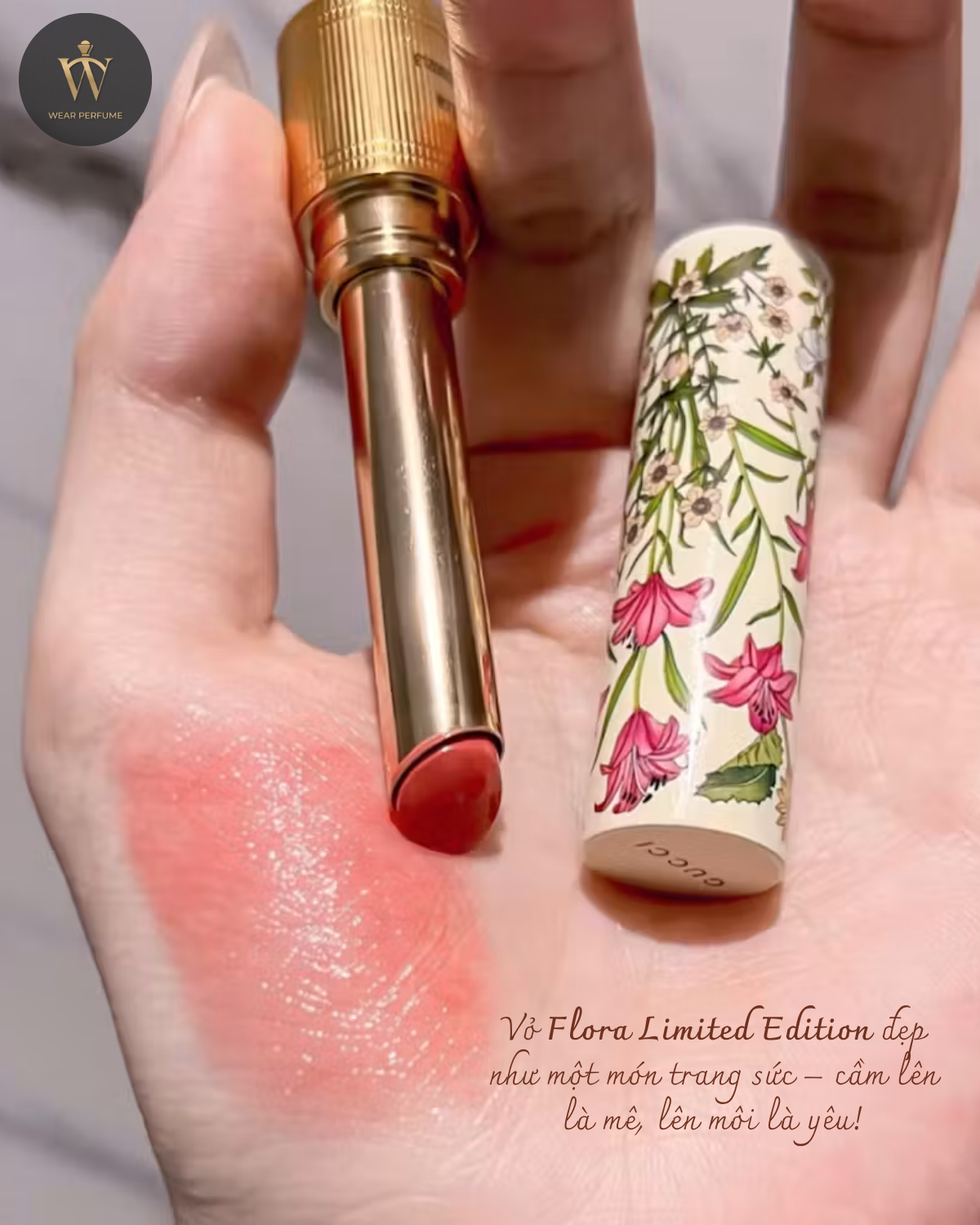  Son Gucci Rouge De Beaute Brillant Flora Limited Edition 208 They Met In Argentina - Màu Hồng Đất Nude 