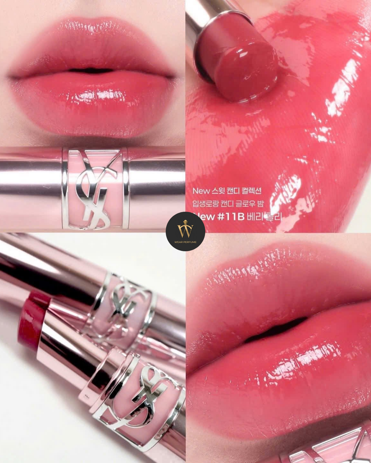  Son Dưỡng YSL Loveshine Candy Glow 11B Berry Lolly – Màu Hồng Dâu - Tặng túi giấy YSL 