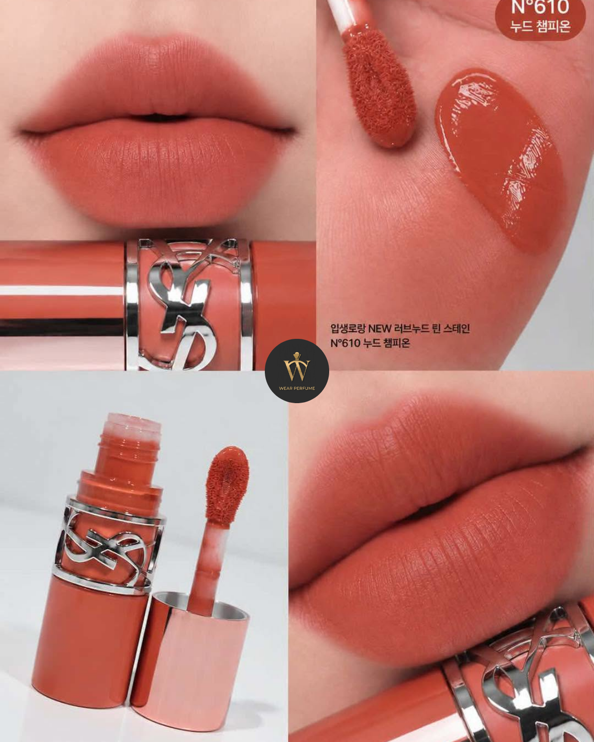  Son Kem Yves Saint Laurent YSL Loveshine Lip Stain 610 Nude Champion – Cam Nâu Nude 6ml -  Tặng Túi Giấy YSL 
