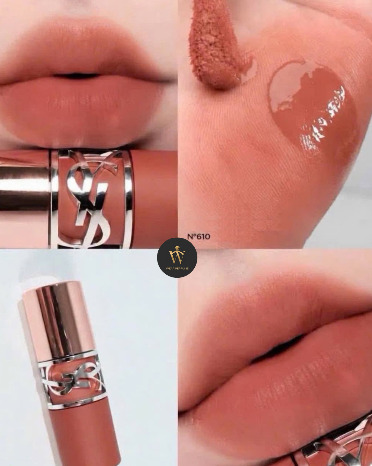  Son Kem Yves Saint Laurent YSL Loveshine Lip Stain 610 Nude Champion – Cam Nâu Nude 6ml -  Tặng Túi Giấy YSL 