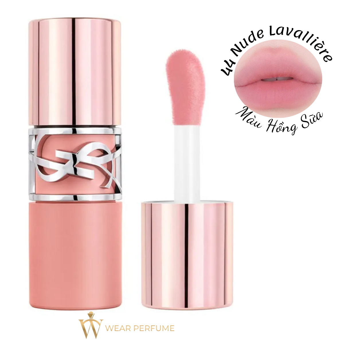 Son Kem YSL Lovenude Lip Stain 44 Nude Lavallière – Màu Hồng Sữa - Tặng Túi Giấy YSL 