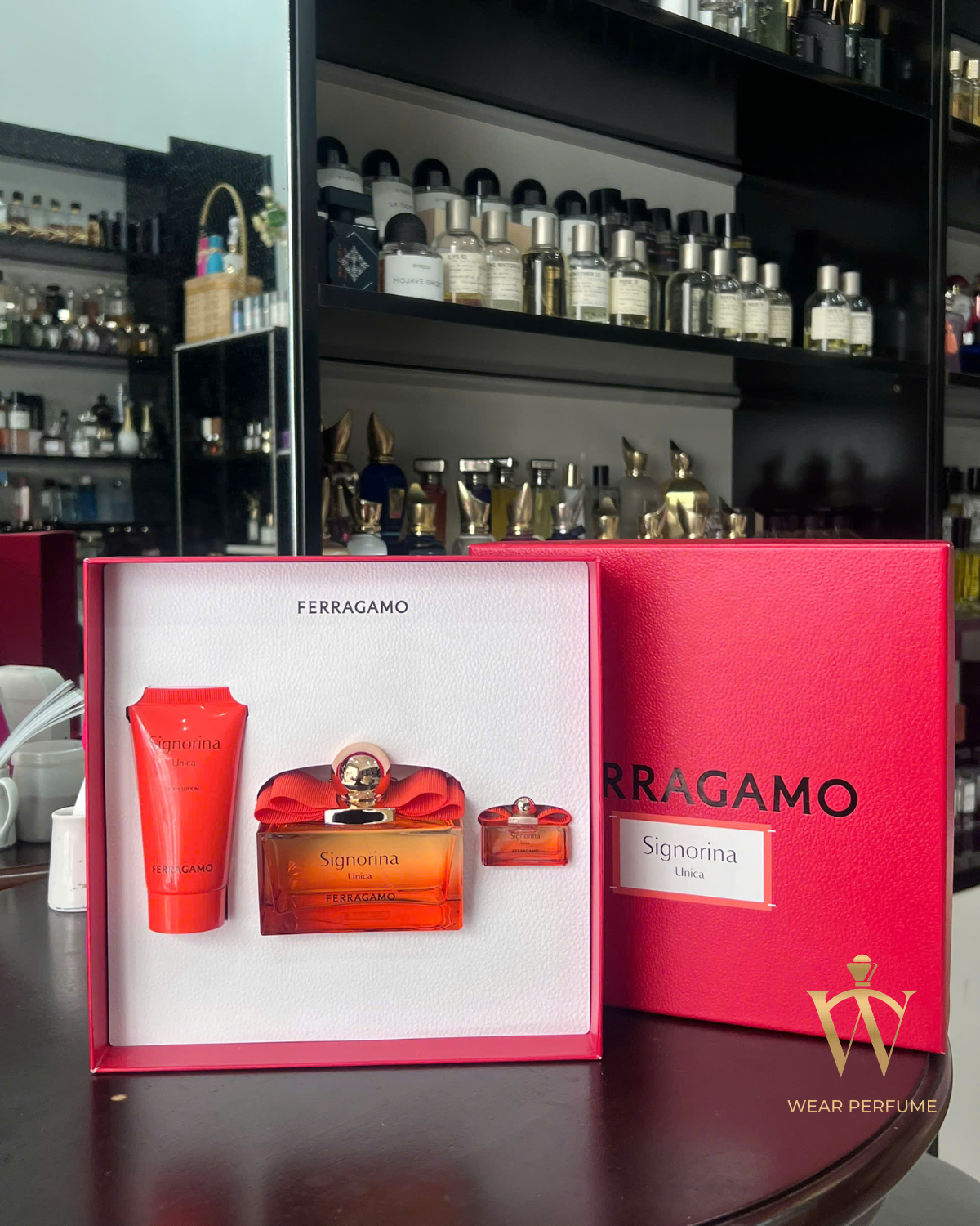  Giftset Salvatore Ferragamo Signorina Unica EDP 100ml + 5ml & Lotion 50ml 