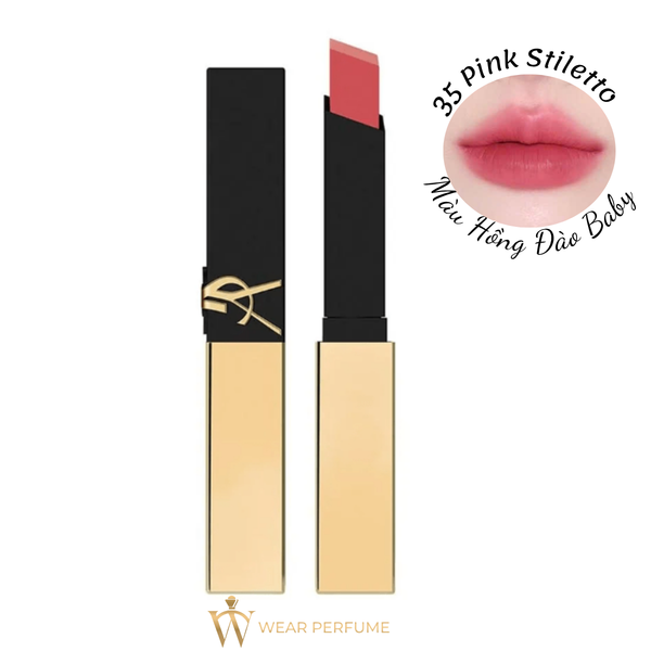  Son Yves Saint Laurent YSL The Slim 35 Pink Stiletto (Mẫu Mới 2025) – Màu Hồng Đào Baby 