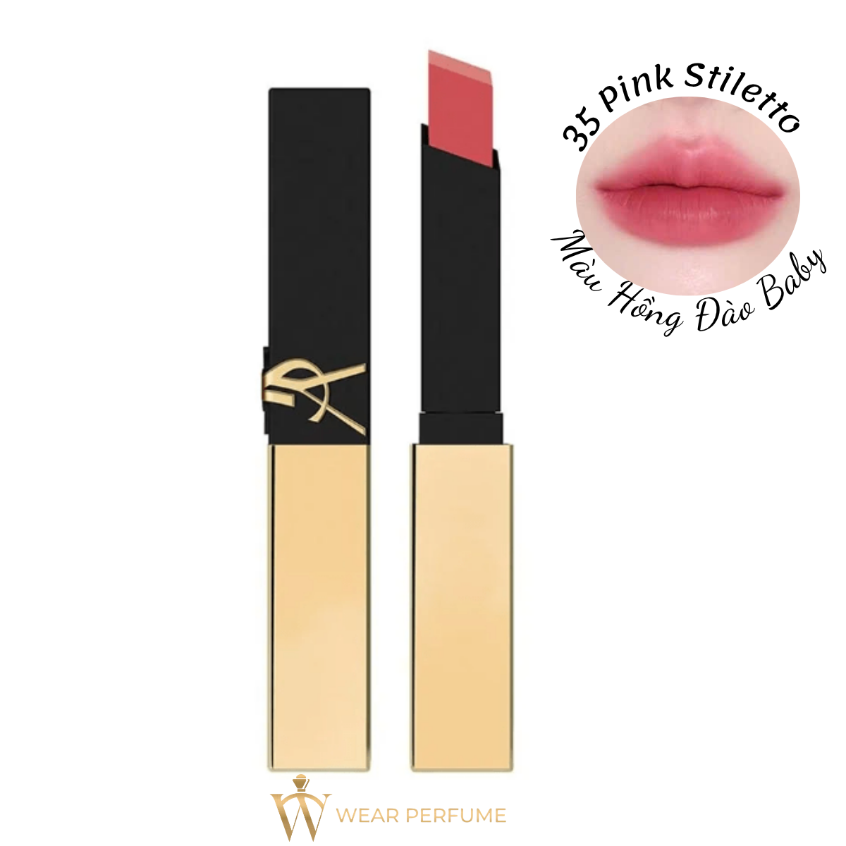  Son Yves Saint Laurent YSL The Slim 35 Pink Stiletto (Mẫu Mới 2025) – Màu Hồng Đào Baby 