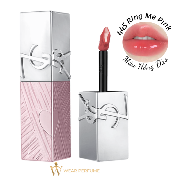  Son Kem Yves Saint Laurent YSL The Inks Vinyl Cream 445 Ring Me Pink - Màu Hồng Đào (Limited 2026) 