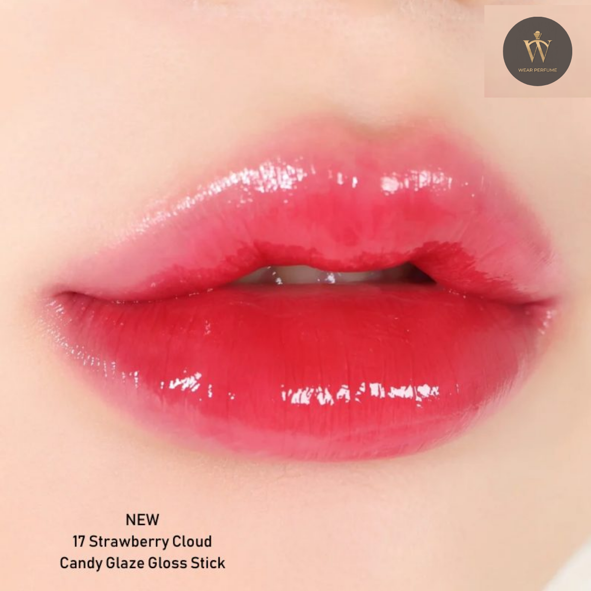  Son YSL Loveshine Candy Glaze 17 Strawberry Cloud - Màu Đỏ Dâu 