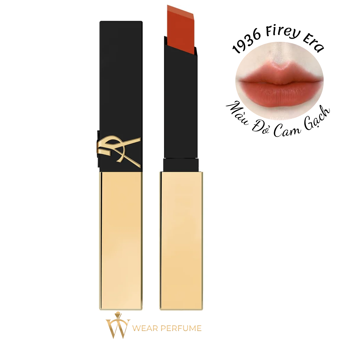  Son Thỏi YSL The Slim 1936 Firey Era – Đỏ Cam Gạch (Mới Nhất) - Tặng kèm túi giấy YSL 