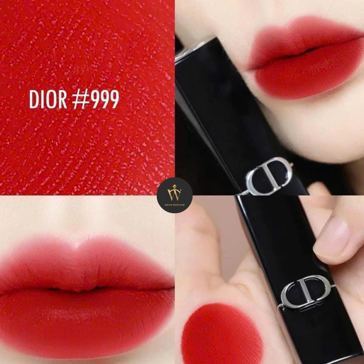  Son Dior Rouge Dior Velvet Finish 999 – Màu Đỏ Tươi 