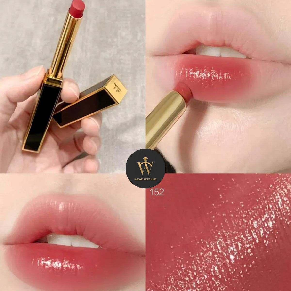  Son Tom Ford Slim Lip Color Shine Lipstick 152 Rose Corset - Màu Hồng Đỏ Đất 
