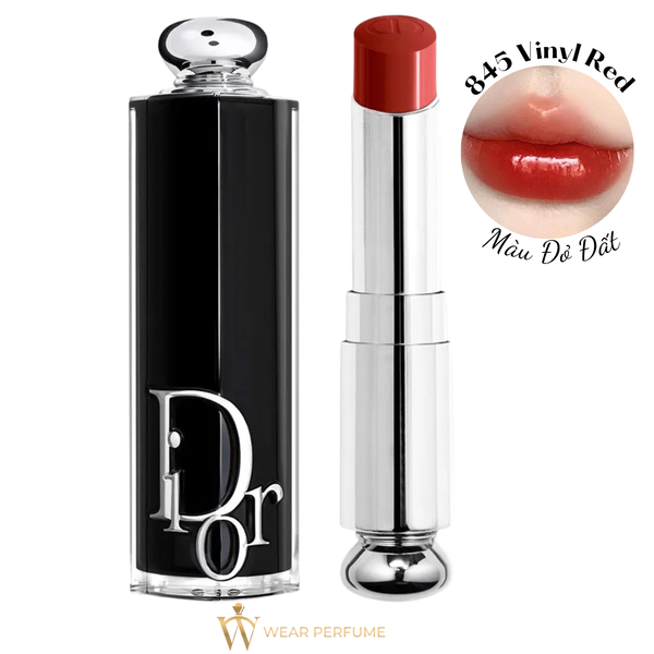  Son Dưỡng Dior Addict Lipstick Rouge Shine 845 Vinyl Red - Màu Đỏ Đất 