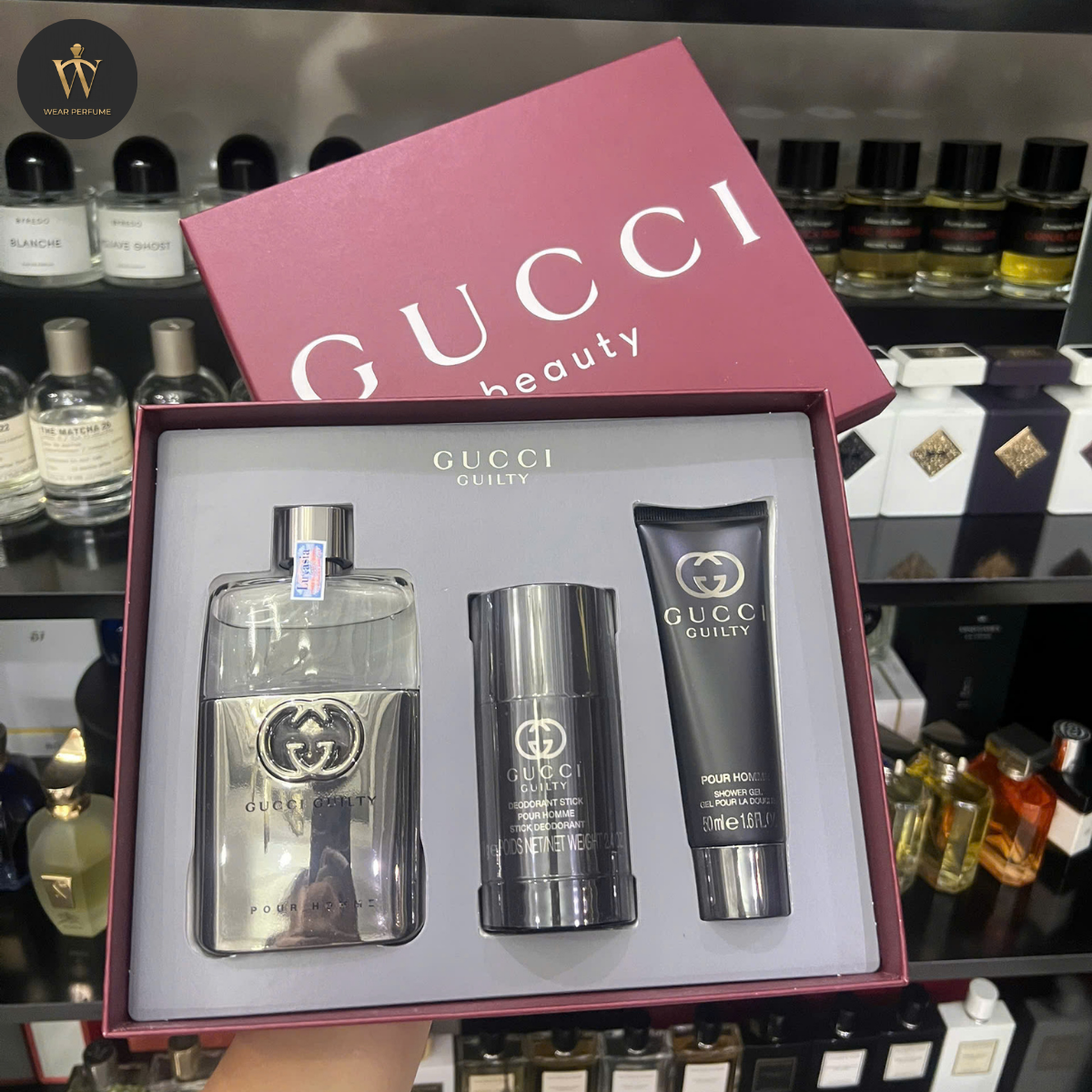  GiftSet Nước Hoa Gucci Guilty Pour Homme EDT ( 90ML + 50ML+ Lăn Khử Mùi ) 