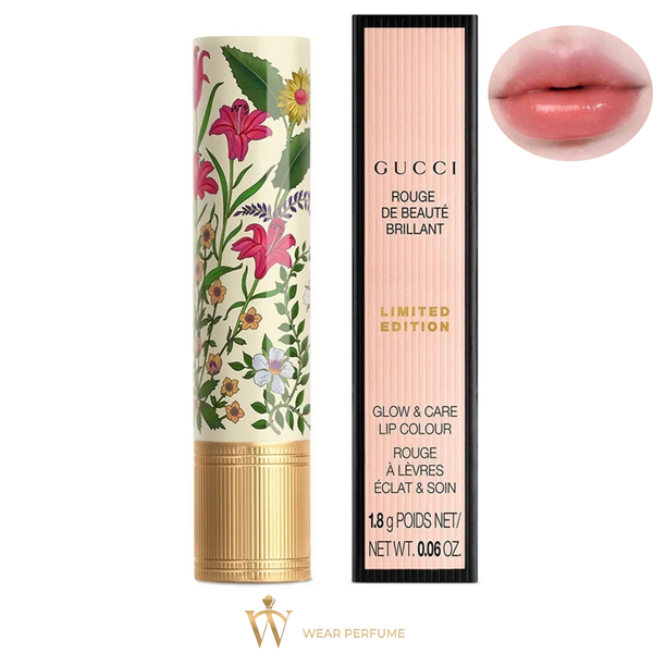  Son Gucci Rouge De Beaute Brillant Flora Limited Edition 208 They Met In Argentina - Màu Hồng Đất Nude 