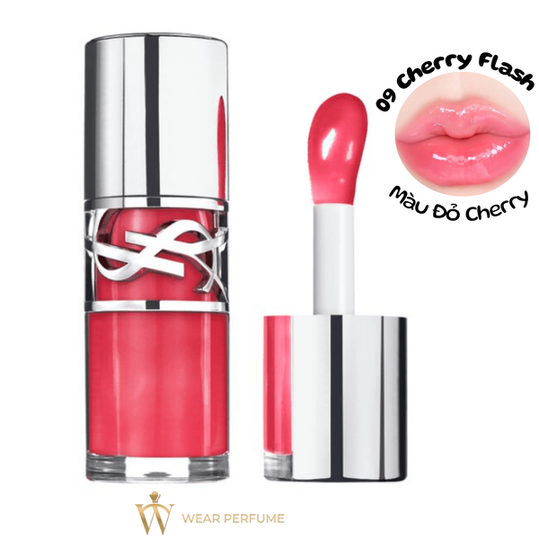  Son YSL Loveshine Plumping Lip Oil Gloss 09 Cherry Flash - Đỏ Cherry 