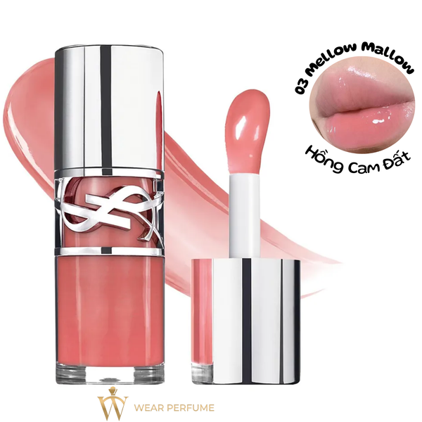  Son YSL Loveshine Plumping Lip Oil Gloss 03 Mellow Mallow - Màu Hồng Cam Đất 