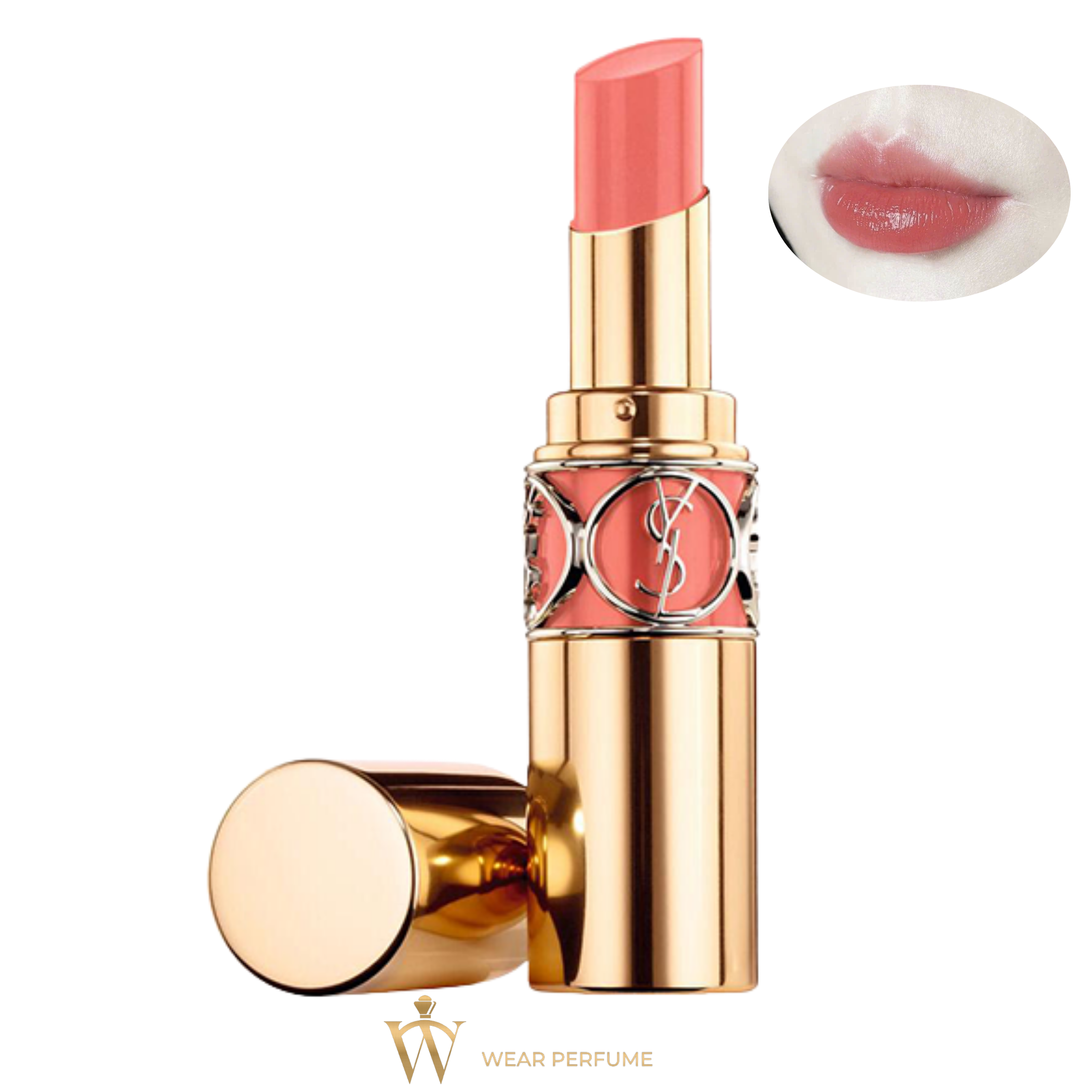  Son Dưỡng Yves Saint Laurent YSL Rouge Volupte Shine 15 Corail Spontini - Màu Cam Đào 
