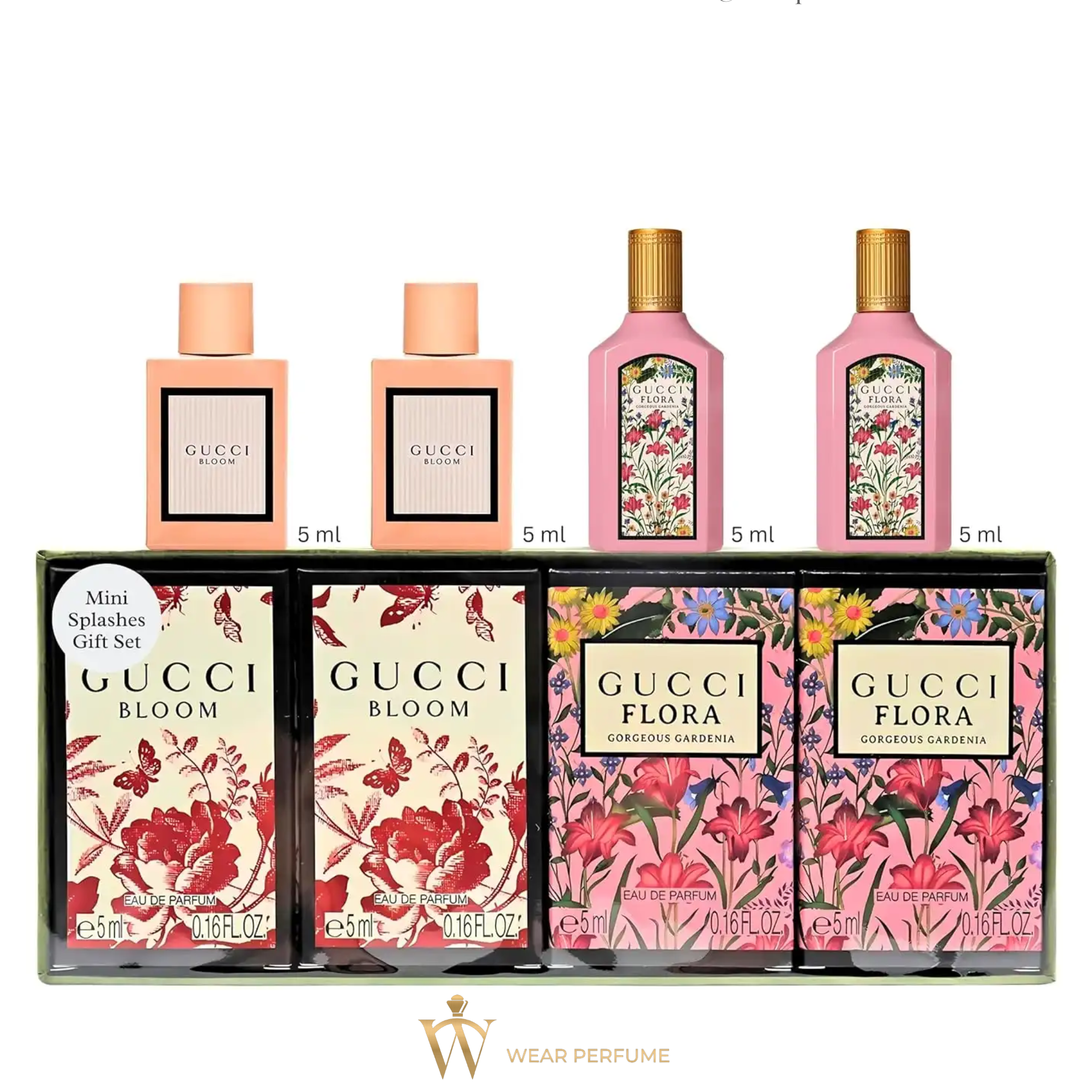  Set Nước Hoa Nữ Mini Gucci Bloom + Flora Gorgeous Gardenia EDP (4 x 5ml) 