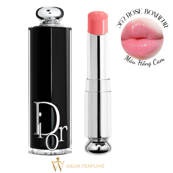  Son Dior Addict Rouge Shine 362 Rose Bonheur - Màu Hồng Cam Baby 