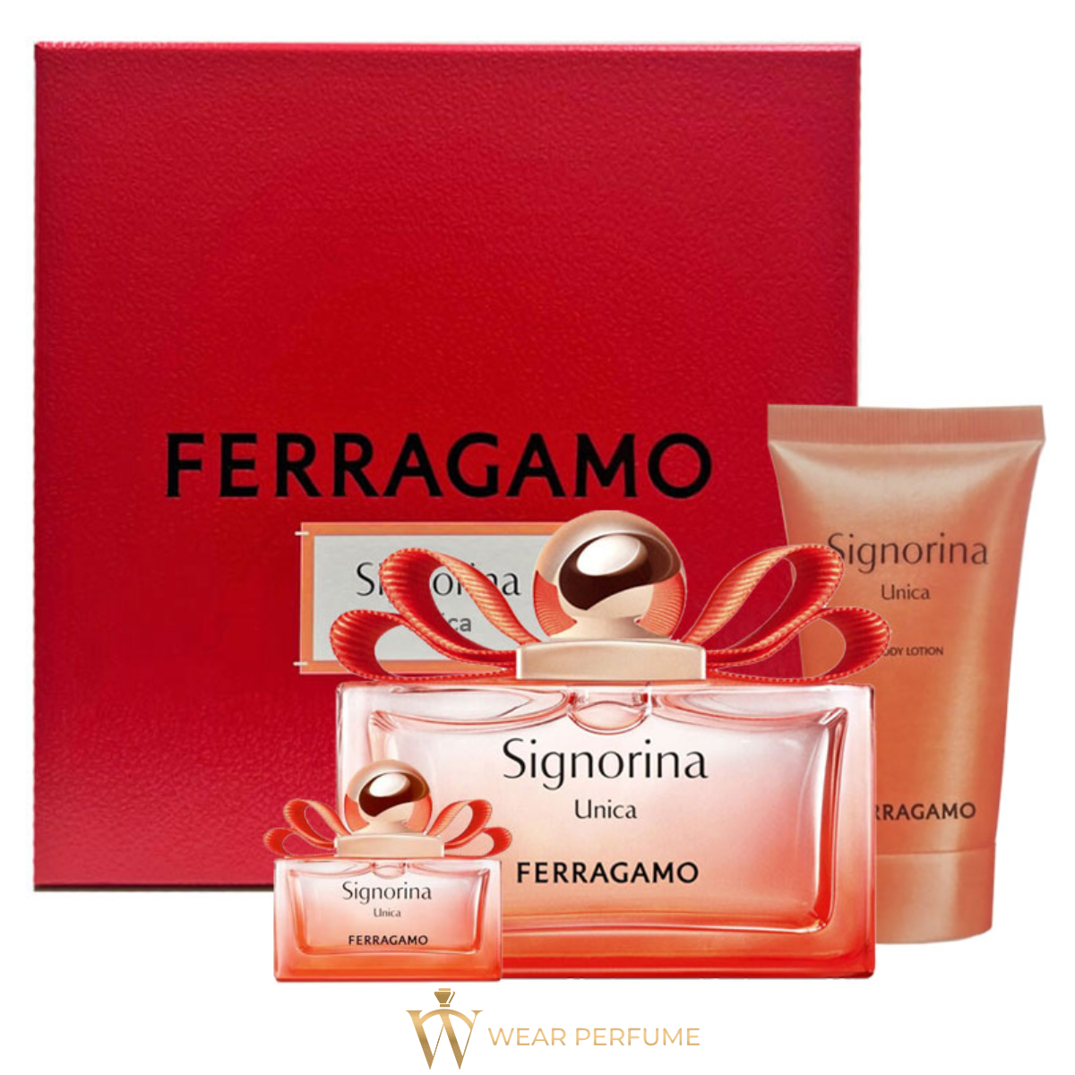  Giftset Salvatore Ferragamo Signorina Unica EDP 100ml + 5ml & Lotion 50ml 