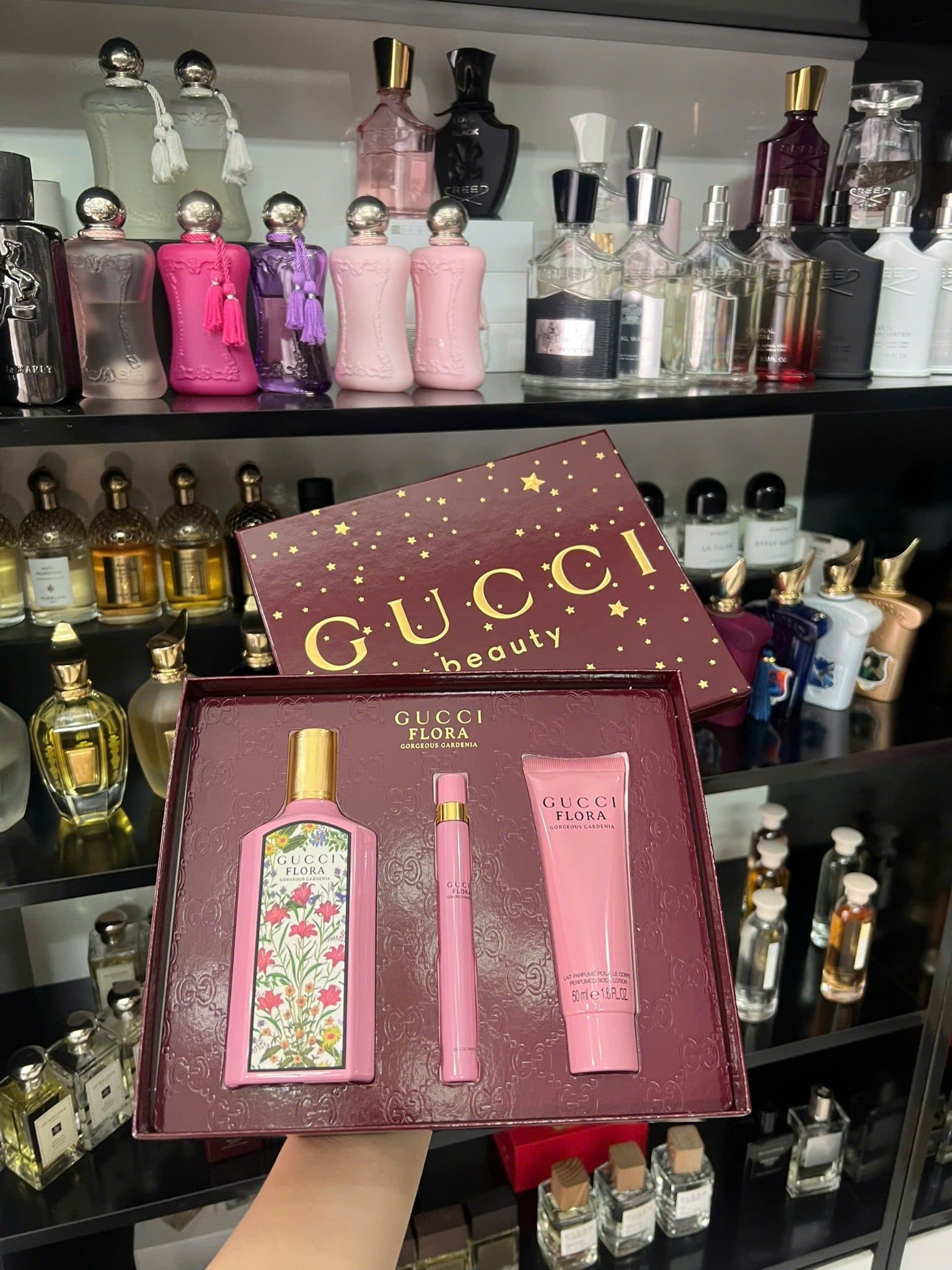  Gift Set Gucci Flora Gorgeous Gardenia EDP 3pcs ( EDP 100ml & EDP 5ml & EDP 10ml ) - Mẫu Mới 2026 