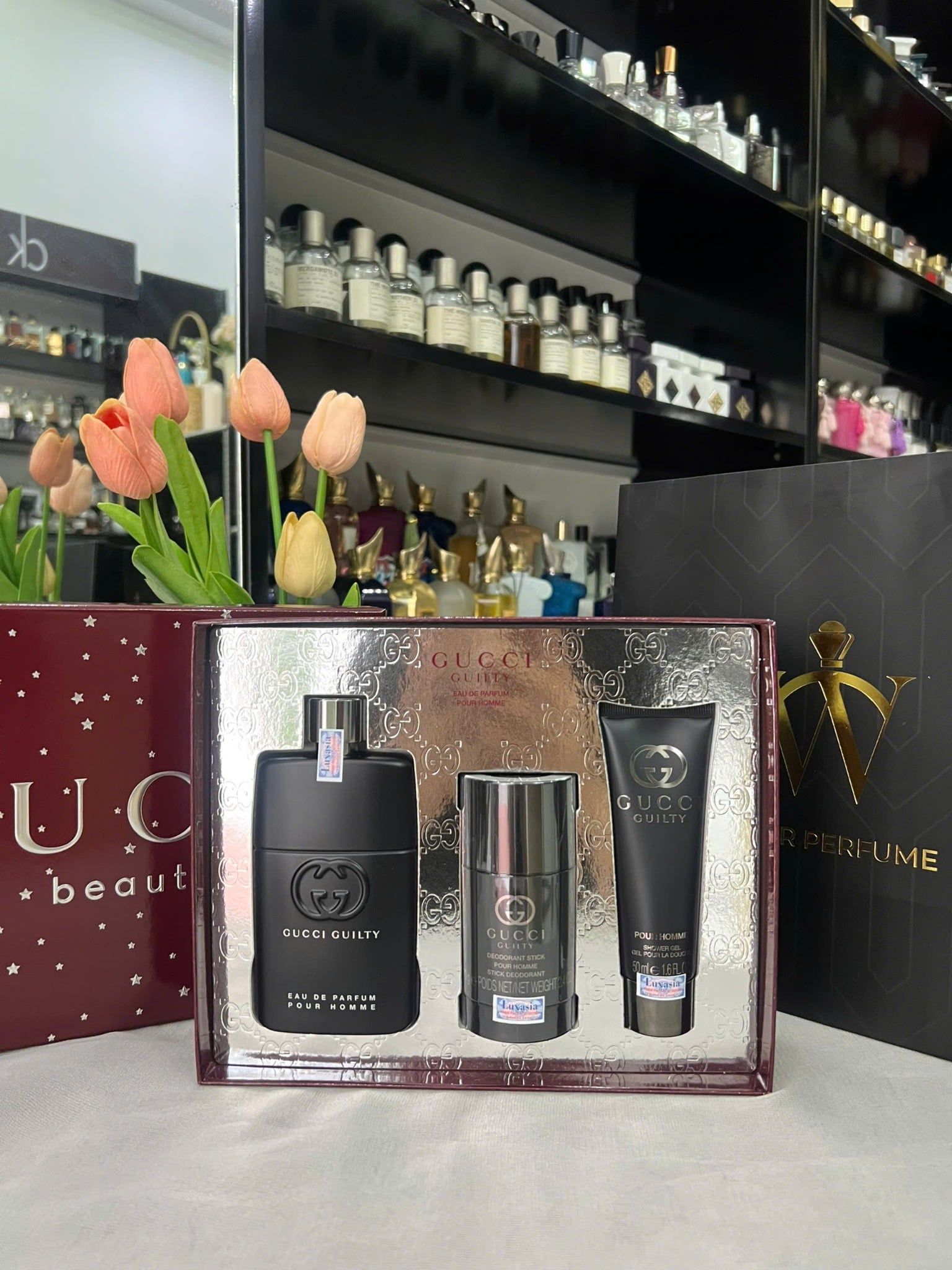  Gift Set Gucci Guilty Pour Homme Eau de Parfum 3pcs ( EDP 90ml & EDP 15ml & Deodorant Stick 75g ) 