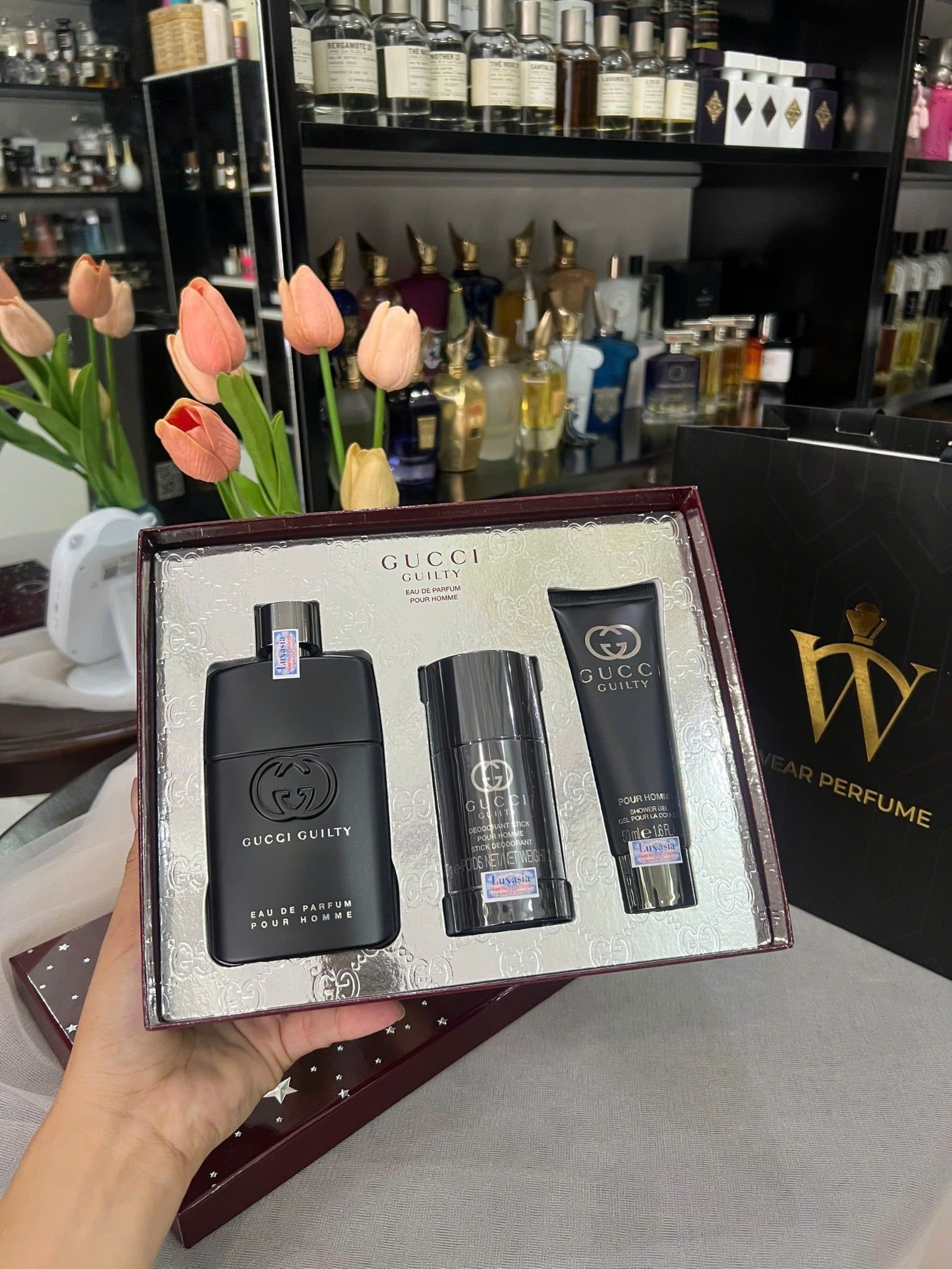  Gift Set Gucci Guilty Pour Homme Eau de Parfum 3pcs ( EDP 90ml & EDP 15ml & Deodorant Stick 75g ) 