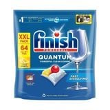  Viên Rửa Chén Bát Finish Quantum All in 1 Hương Chanh - Túi 64 Viên 