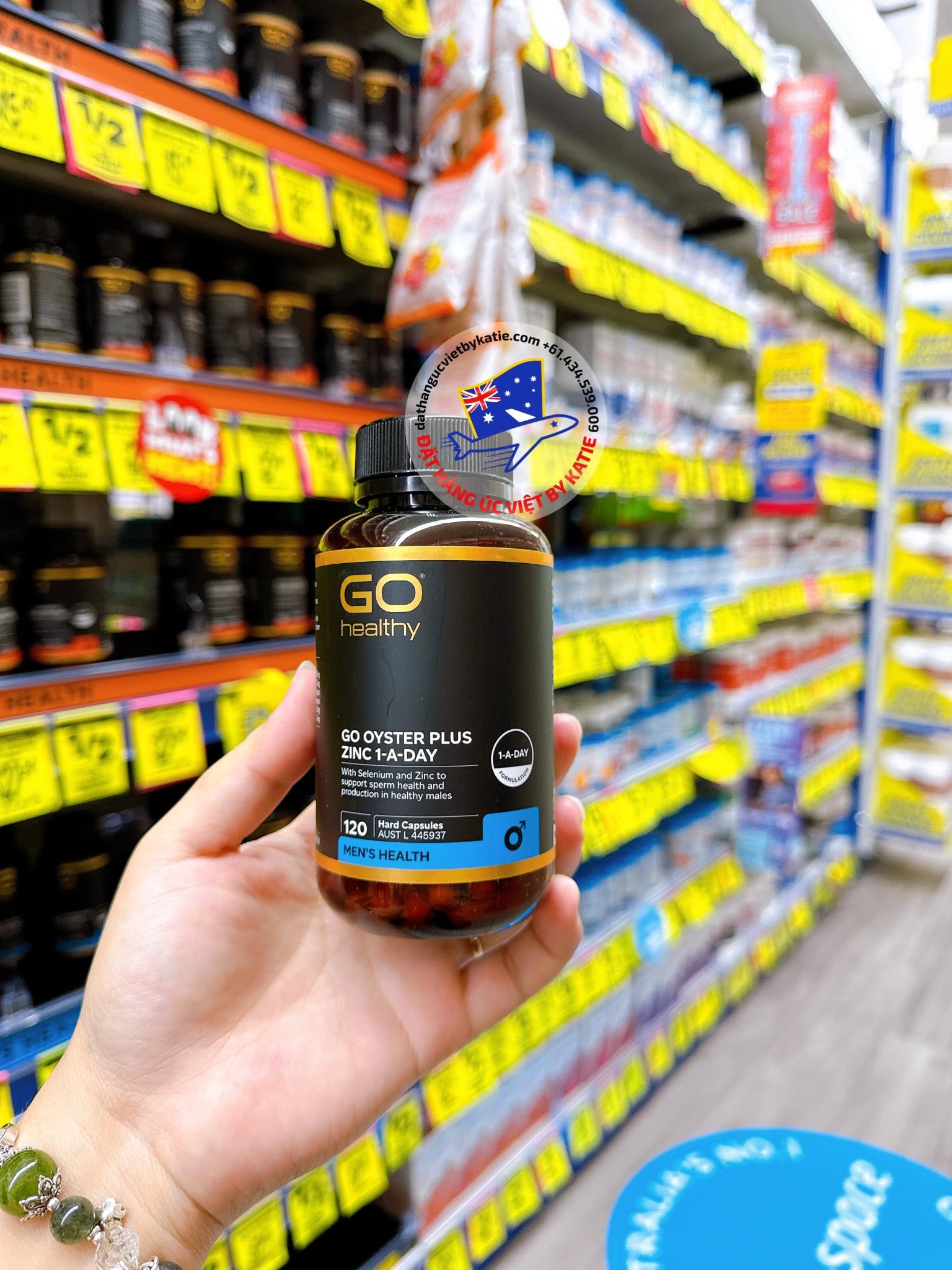  [HÀNG ORDER] Viên uống chiết xuất hàu, bổ sung KẼM dành cho nam giới GO Healthy Oyster Plus Zinc 1-A-Day Hộp 120 viên 