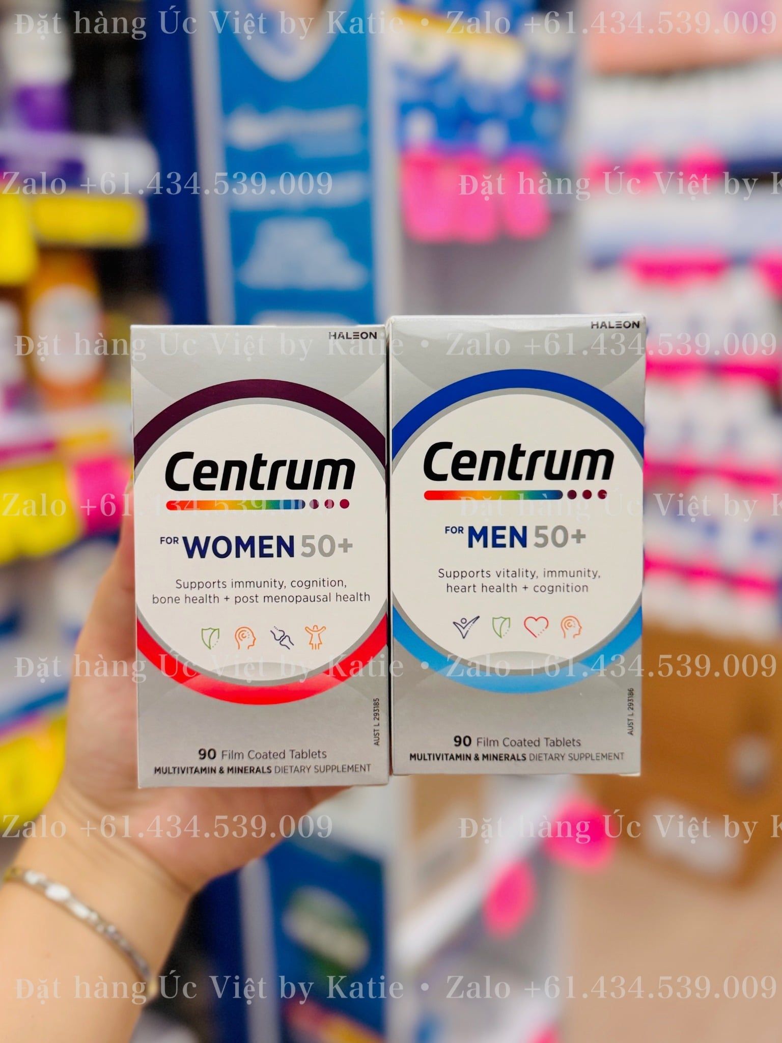  [HÀNG ORDER] Vitamin tổng hợp dành cho Nam/Nữ 50 tuổi + Centrum for Women và Men 50+ Hộp 90 viên 