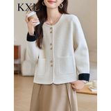  ÁO DẠ LEN 2 NÚT CỎ TRÒN 