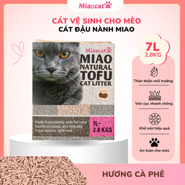  Cát vệ sinh đậu nành MIAO 7L cho mèo - Hương Coffee 